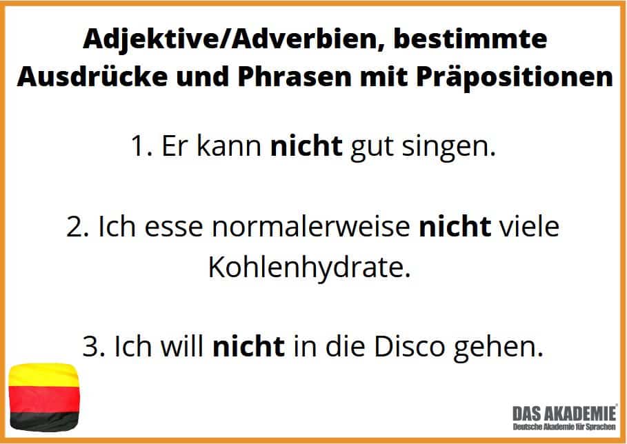 Deutsche Verneinung - Adjektiv und Adverbien